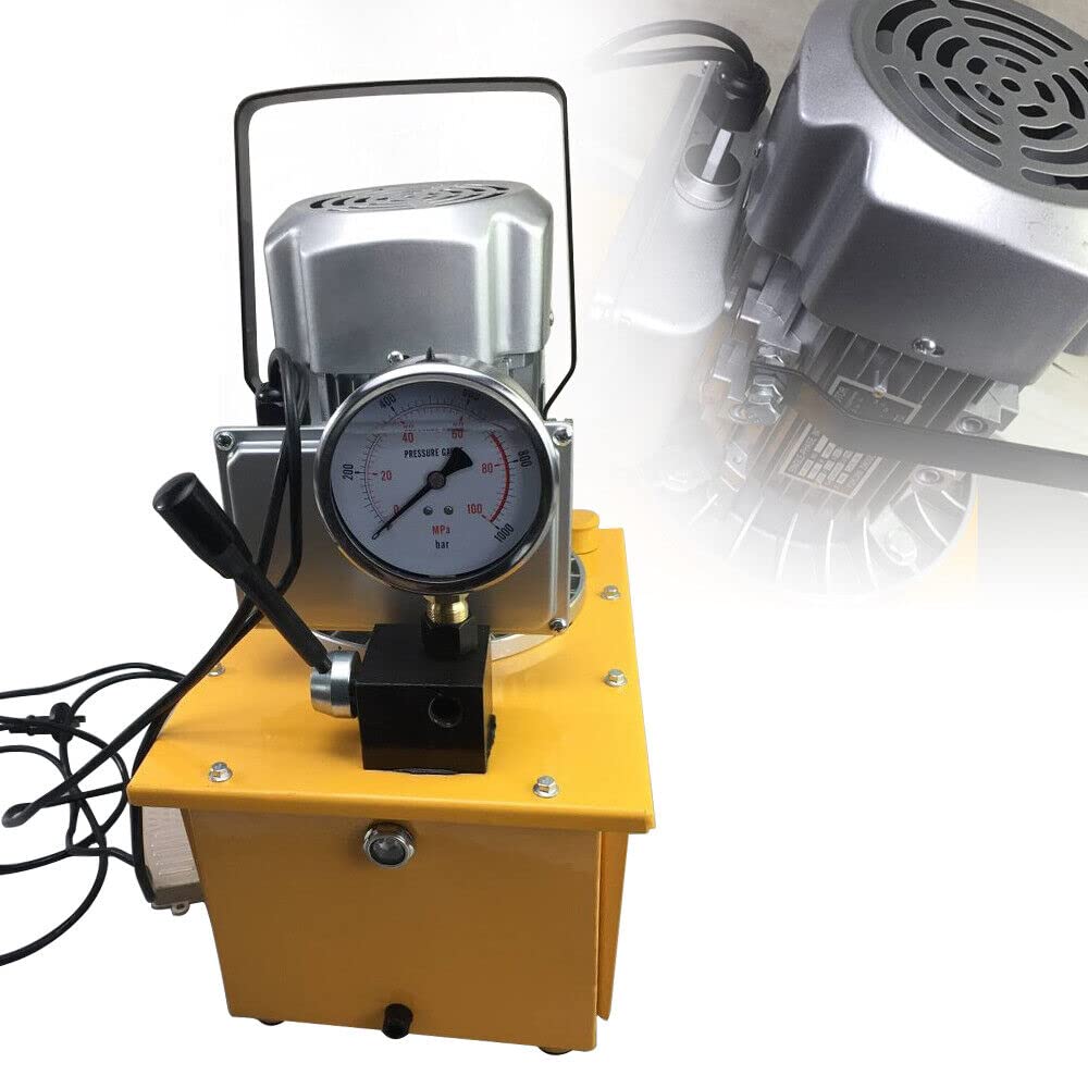 7L 220V Electric Hydraulic Pump 700 Bar with Manual Valve 0.6L/min Flow - Ideal for Industrial Hydraulic Systems, Automotive Repair, and Heavy Equipment Maintenance