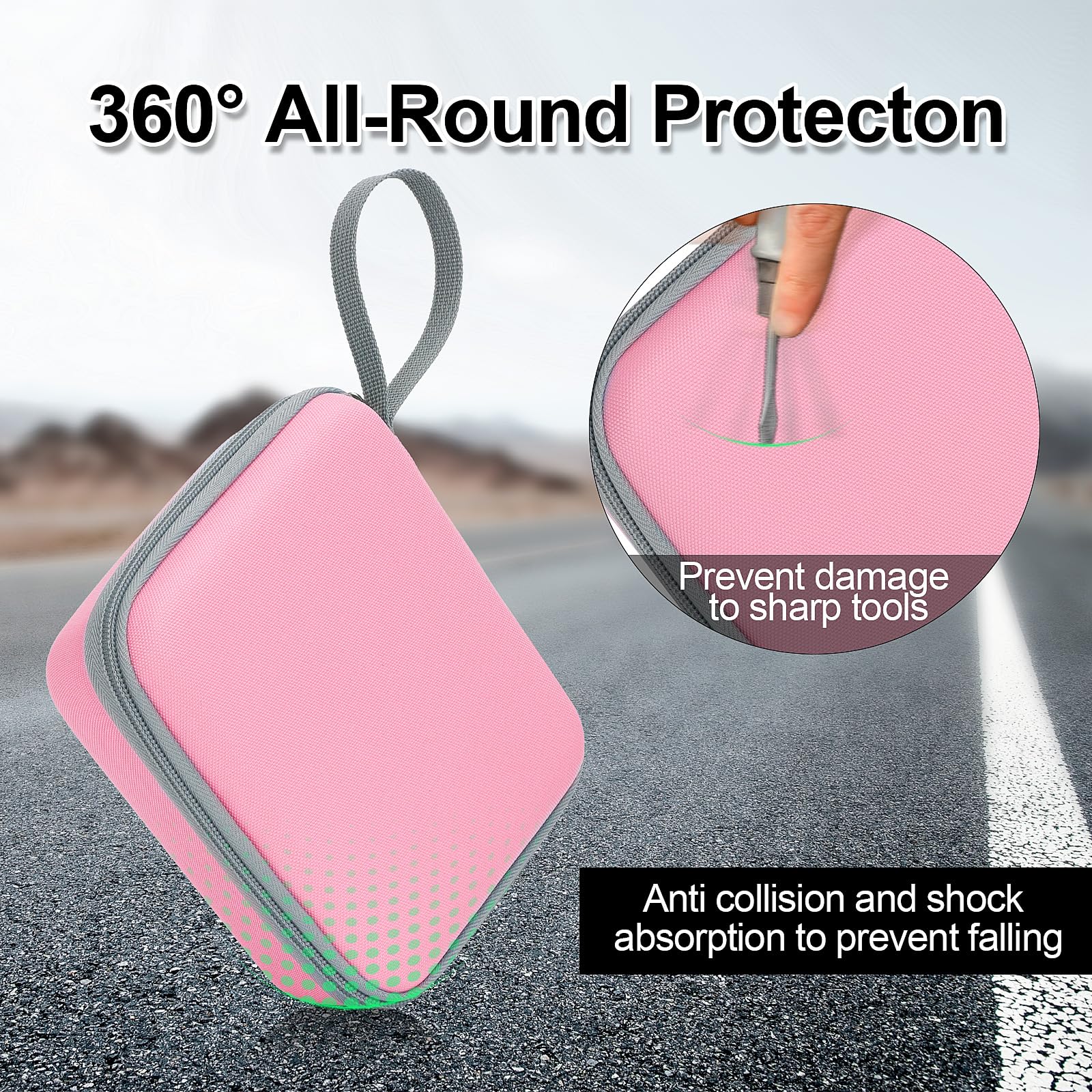 Phomemo M02/T02 & X5 Mini Sticker Printer Hard Protective Case - High Capacity Portable Carrying Box for Thermal Inkless Photo Printers, Instant Cameras & Label Makers (Pink) - Perfect for Travel, School & Office Organization