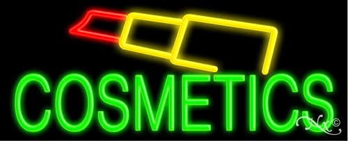 Vintage Neon Sign for Makeup & Cosmetics - Handcrafted Glass LED Light Decor, Made in USA | Perfect for Salon, Spa, Beauty Shop & Home Decor