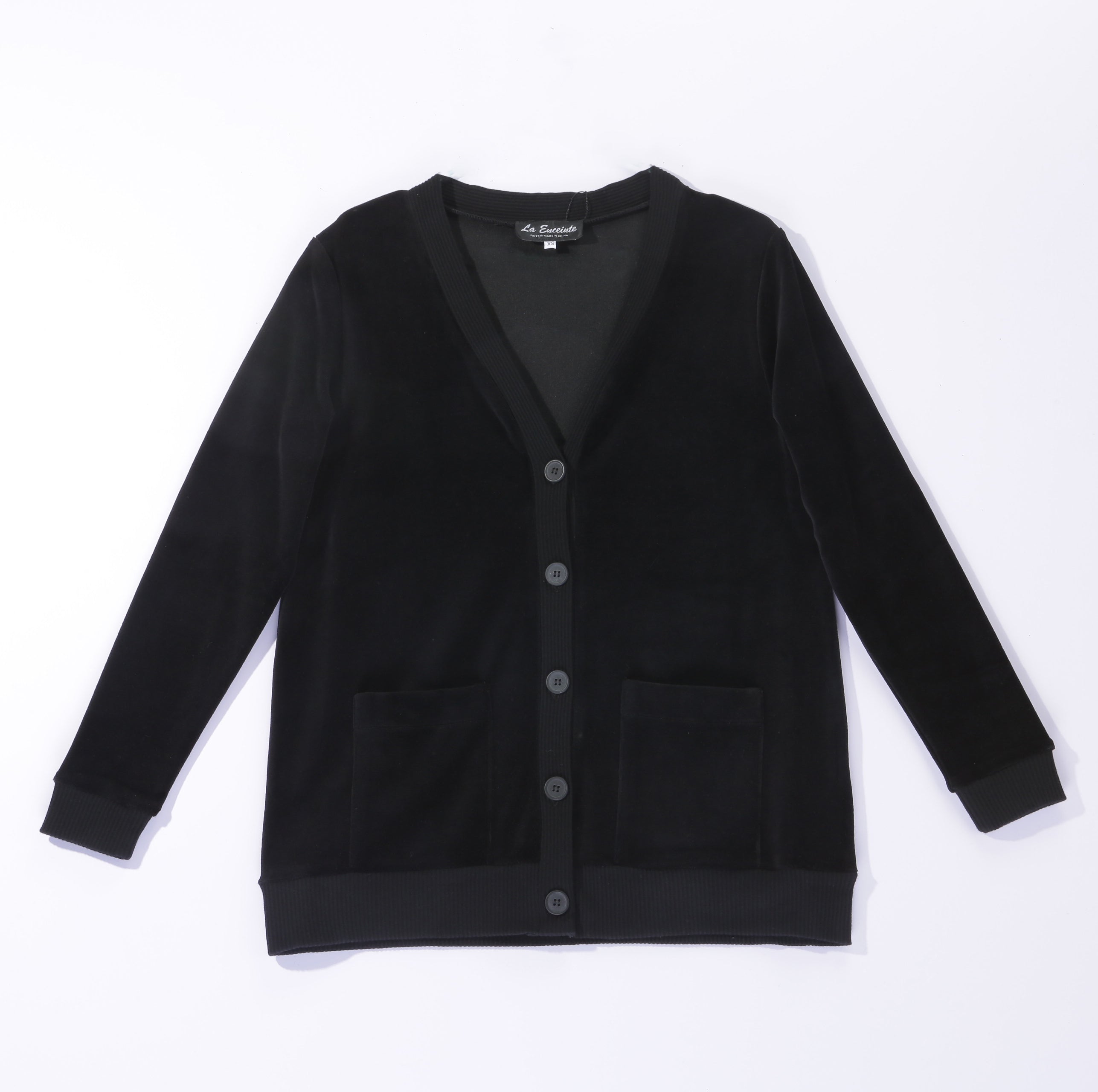 Soft Maternity Velour Cardigan for Women - Cozy Long Sleeve Open Front Pregnancy Sweater - Perfect for Nursing, Lounging & Fall Outfits