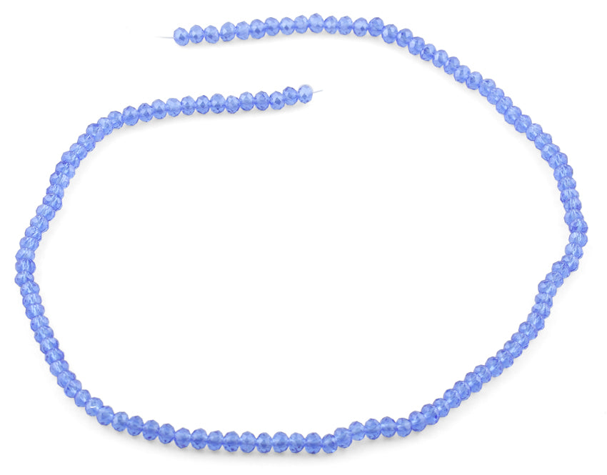 4mm Blue Faceted Rondelle Crystal Beads for Jewelry Making - DIY Bracelets, Necklaces & Earrings - Sparkling Glass Beads for Crafting & Fashion Accessories