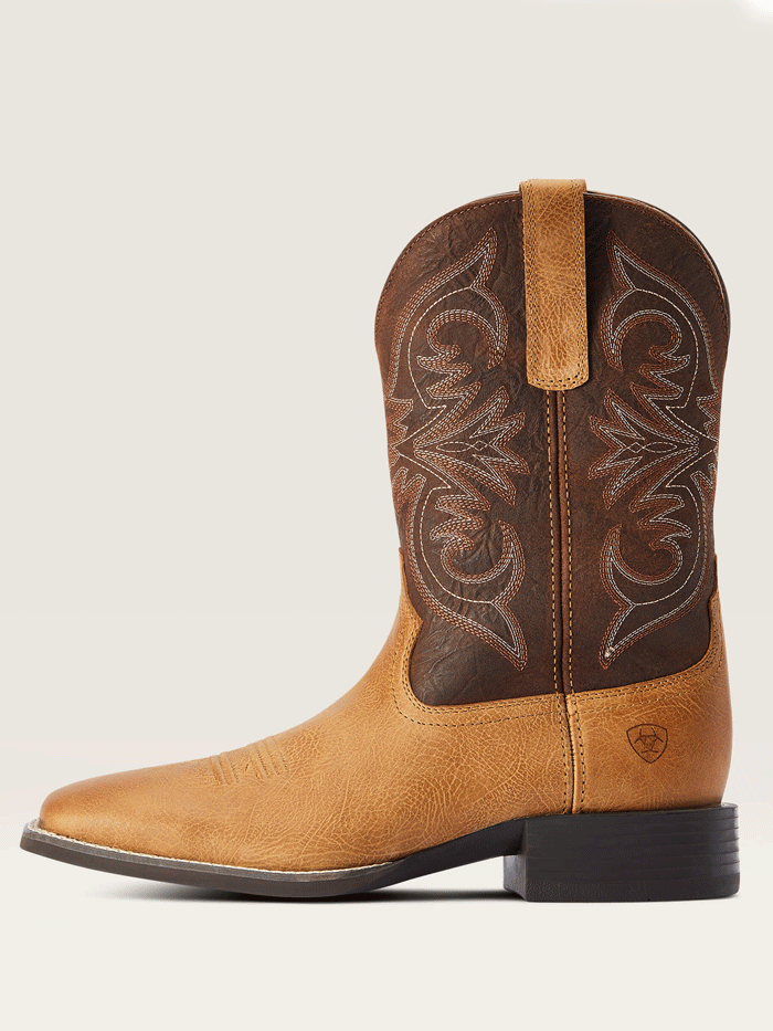 Ariat Men's Sport Pardner Western Boot - Matte Tan Buck - Durable Cowboy Boots for Riding, Work & Outdoor Activities