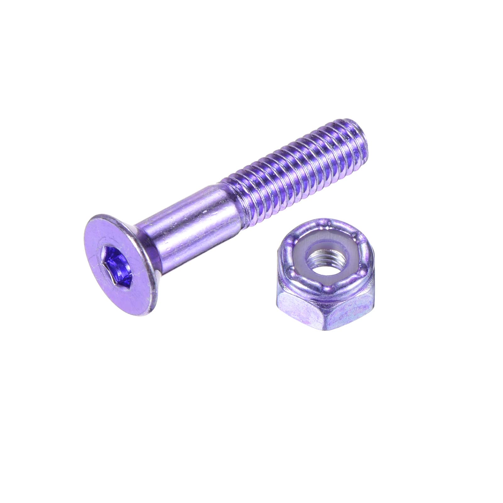 PATIKIL Skateboard Hardware Kit - 8 Pack Desk Mounting Screws, Axle Nuts, Hex Key Set with Washers & Spacers for Skateboard Truck Wheel Replacement | Perfect for DIY Skateboard Maintenance & Repair