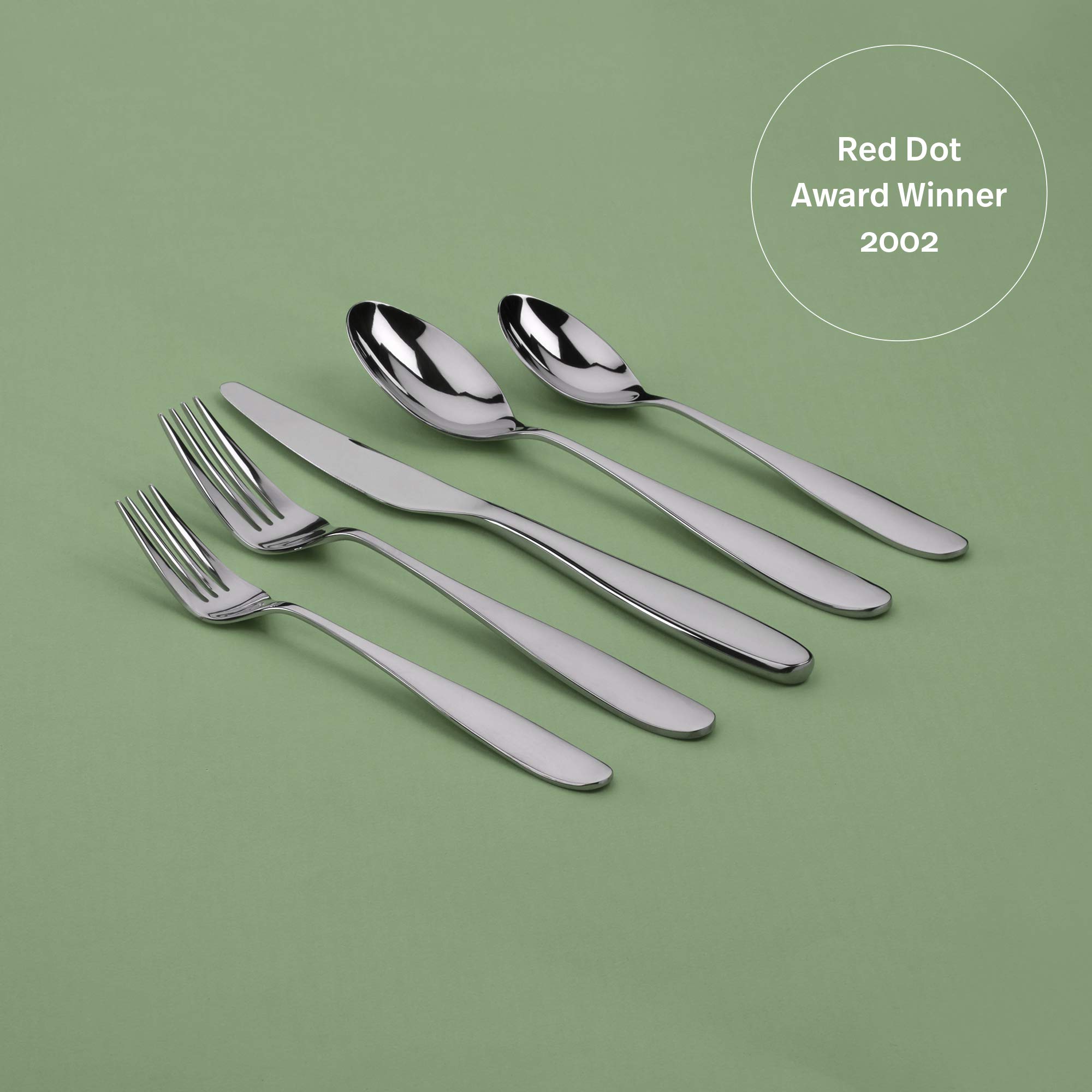 Gourmet Settings 20-Piece Stainless Steel Flatware Set - Polished Silver Willow Collection (Service for 4) - Knife, Fork, Spoon Cutlery Set - Dishwasher Safe - Elegant Dining & Kitchen Utensils for Everyday Meals, Dinner Parties & Special Occasions