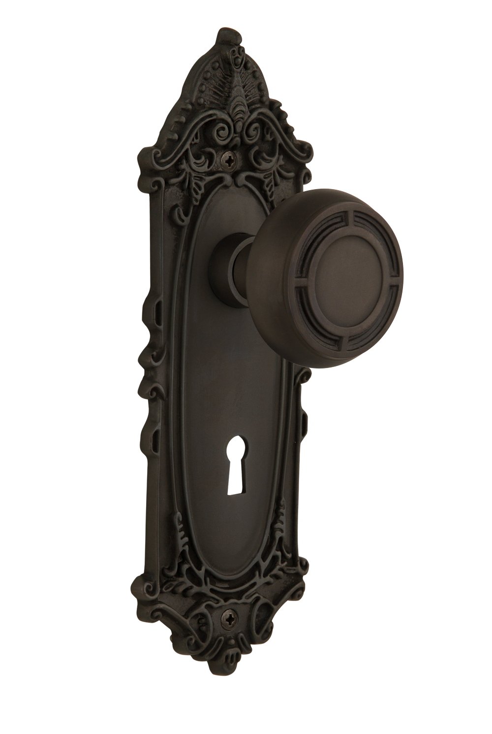 Nostalgic Warehouse Victorian Keyhole Plate with Mission Knob - 2.75