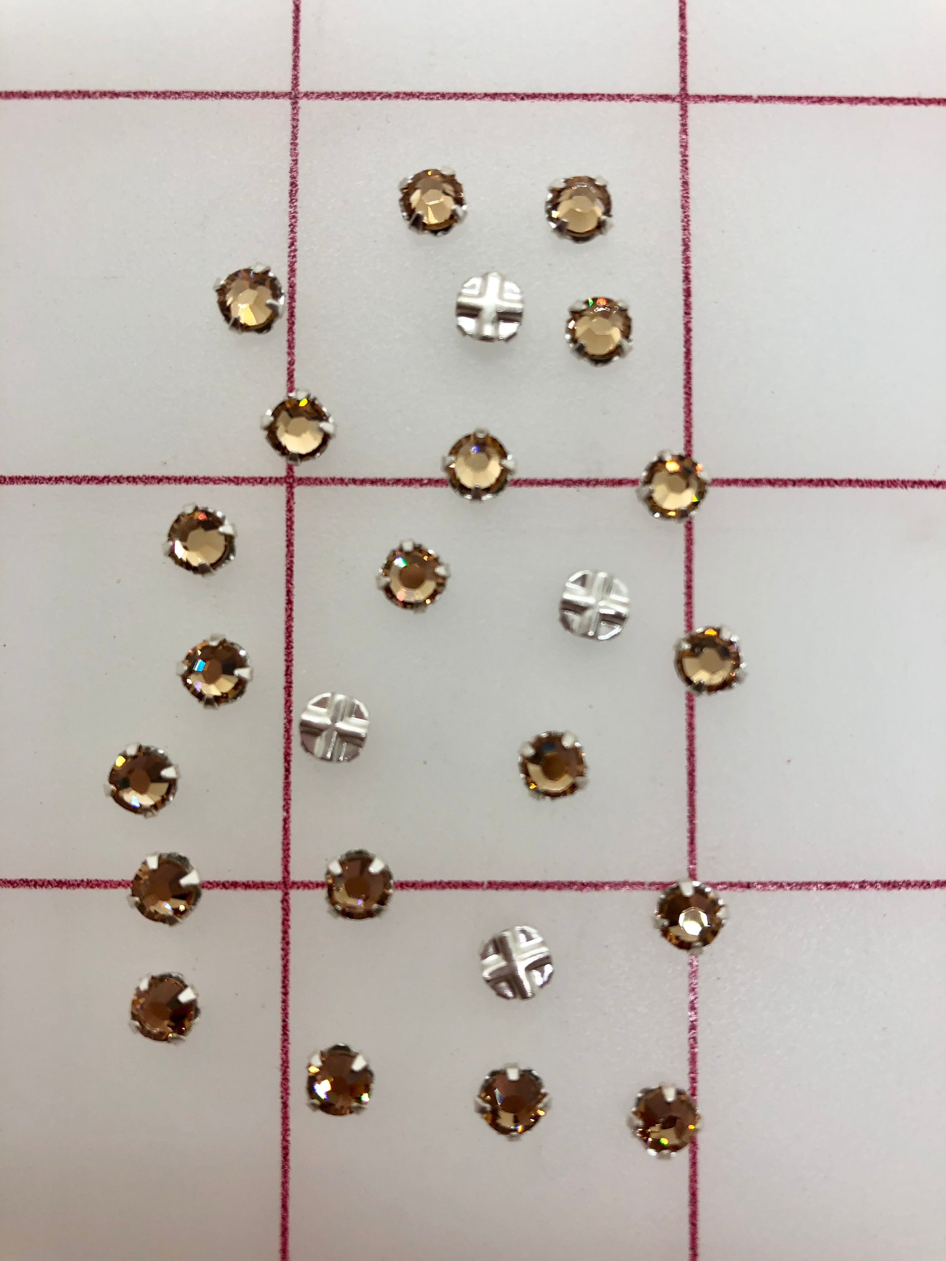 Swarovski Rose Montees Rhinestones - 16SS Light Colorado Topaz for Jewelry Making, DIY Crafts, and Fashion Accessories