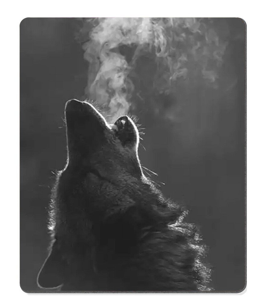 Custom Smooffly Gaming Mouse Pad - Winter Wolf Howling Design, Non-Slip Thick Rubber Base, Extra Large Mouse Mat for PC, Laptop & Office Use