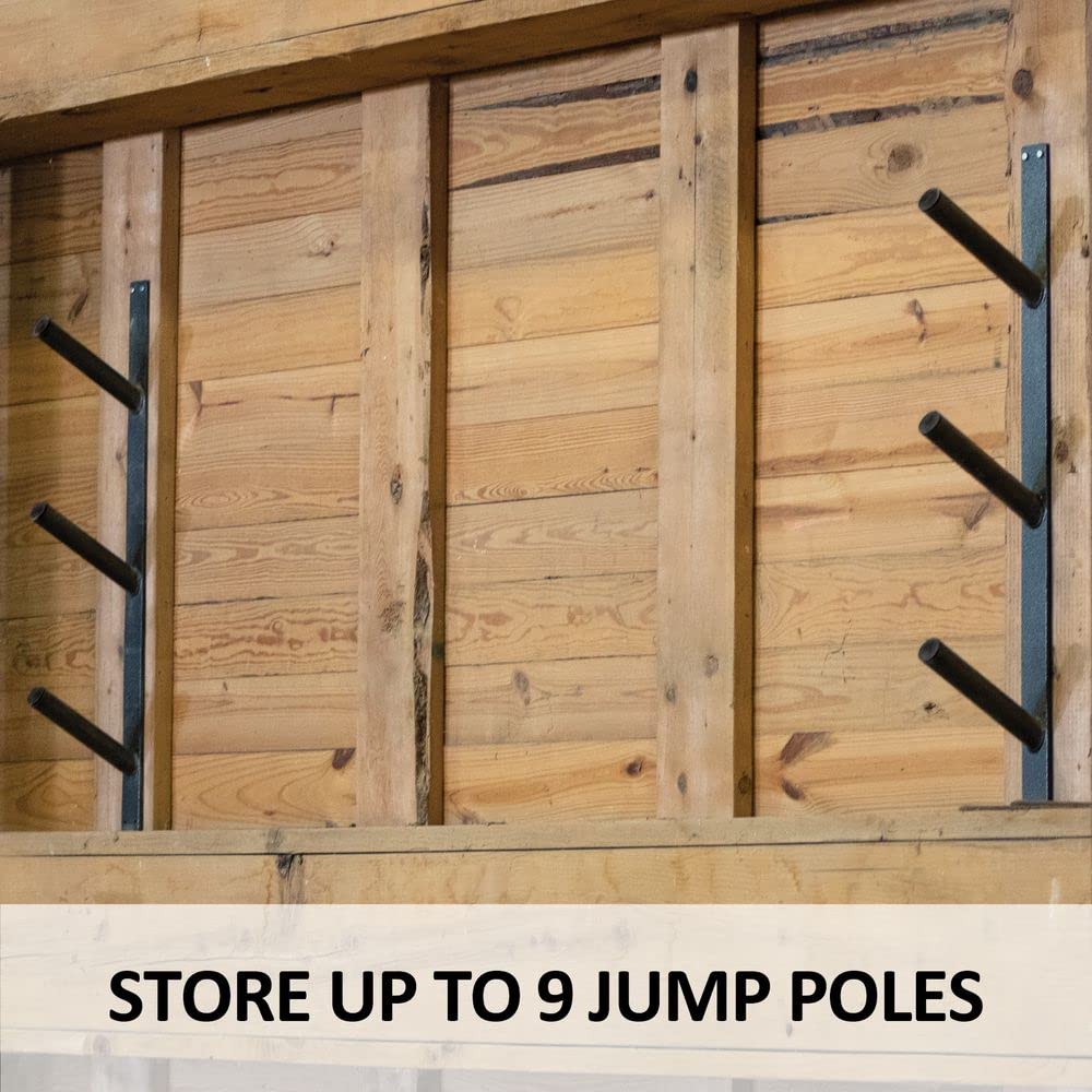 Pro Series 9 Jump Pole Storage Hanger - Heavy Duty Pole Organizer for Gymnastics Equipment | Stable Wall Mount for 9 Jump Ropes | Easy Install & Durable Design | 7-Year Warranty | Perfect for Home Gyms, Dance Studios & Training Centers
