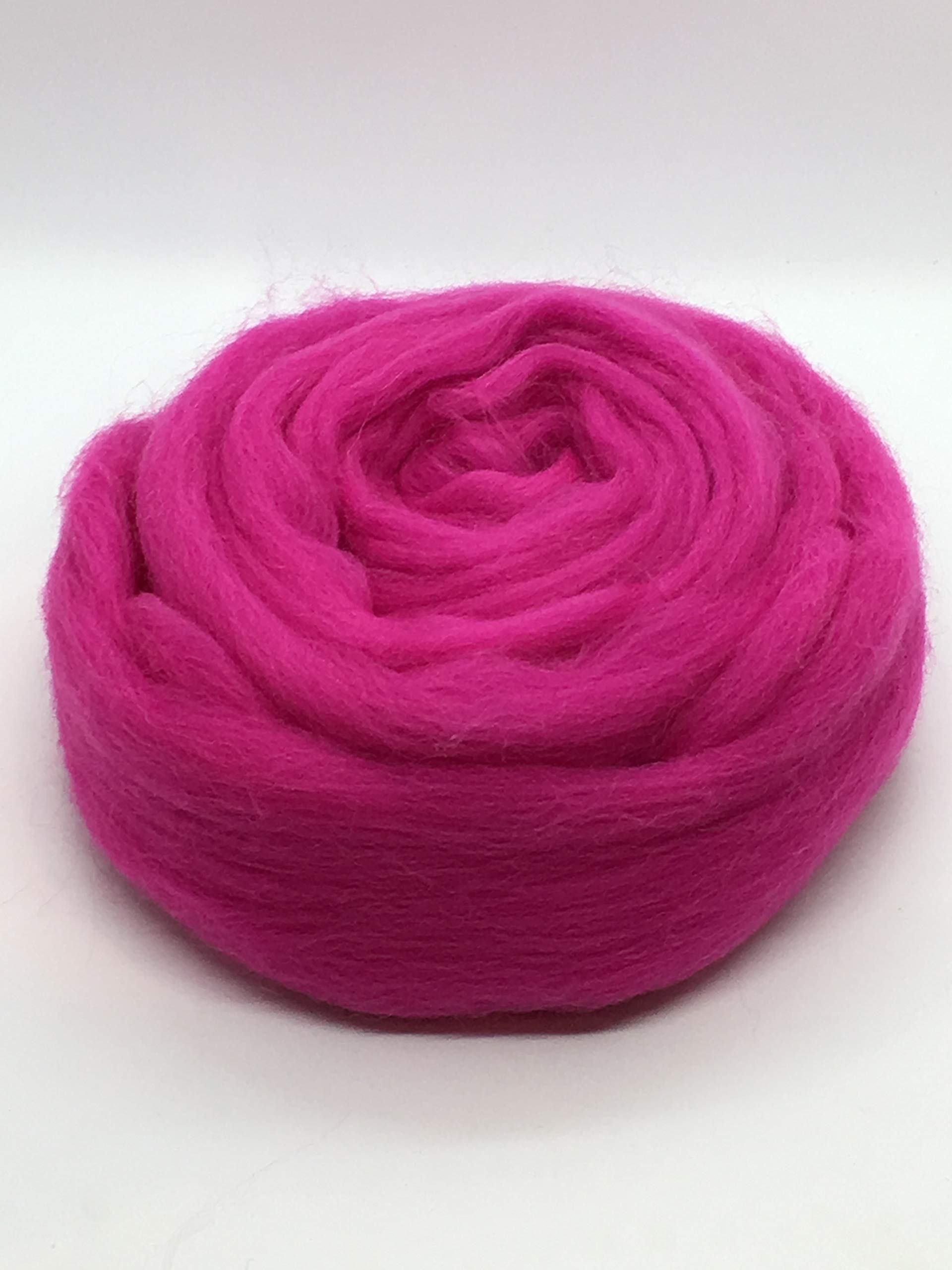 Premium Hot Pink Merino Wool Roving Fiber - 5lb Bulk for Spinning, Felting & Knitting | Soft Handmade Yarn Material for DIY Crafts, Needlework & Fiber Arts Projects | Perfect for Hand Spinners, Weavers & Textile Artists in USA