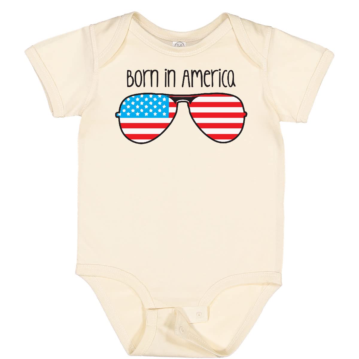 Inktastic Born in America Baby Bodysuit - Patriotic Onesie for Newborns & Infants - Cute 4th of July, Memorial Day & Independence Day Outfit