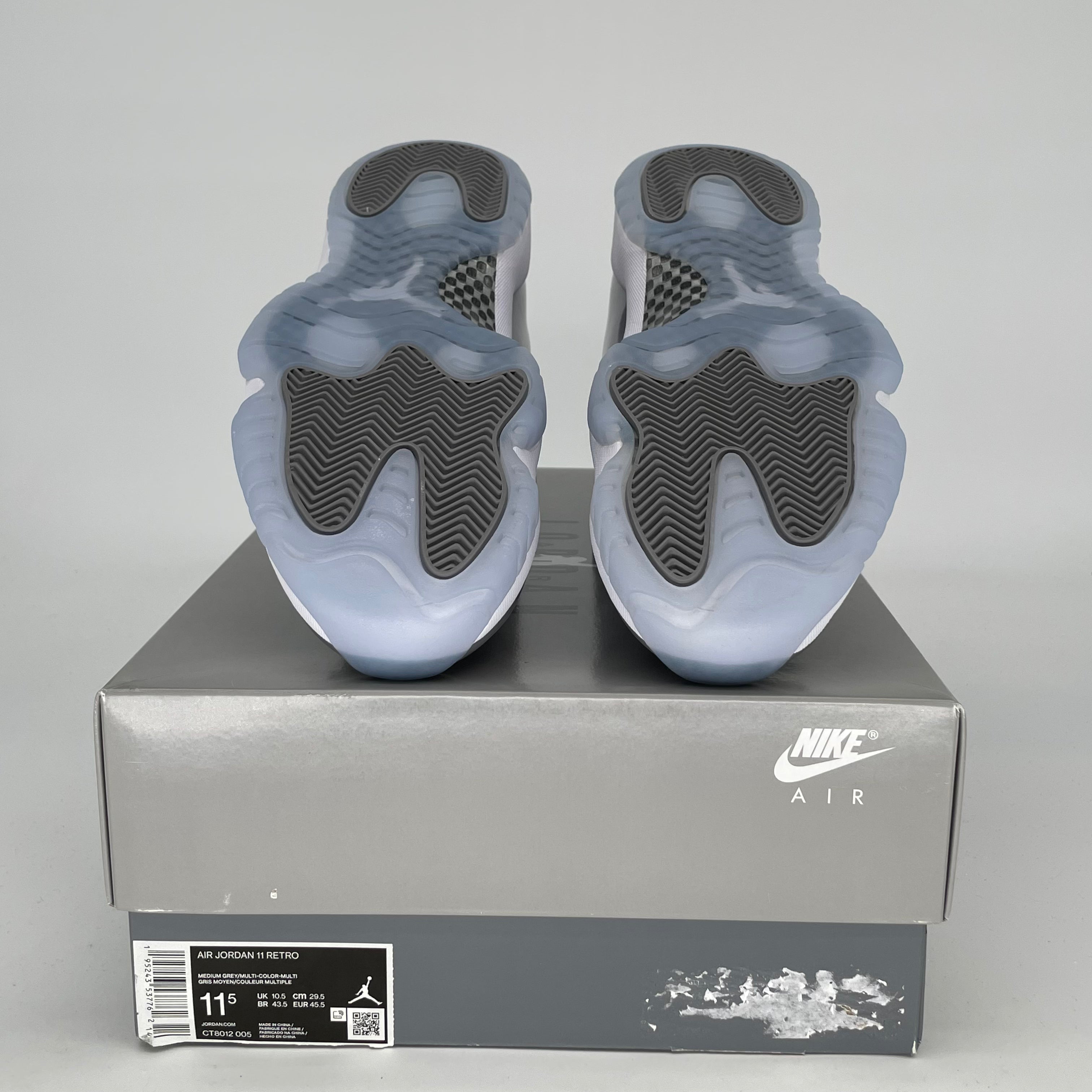 AIR JORDAN 11 Retro Cool Grey Basketball Shoes - Men's Size 11.5/Women's Size 13 (CT8012-005) - Perfect for Streetwear, Sneaker Collecting & Basketball Games