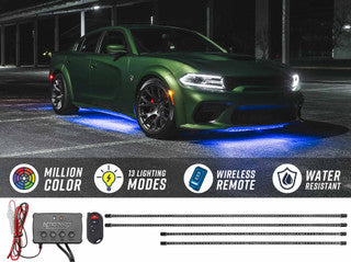 16 Million Color Slimline LED Car Underbody Lighting Kit - Customizable RGB Neon Glow for Cars, Trucks & SUVs - Perfect for Night Driving, Car Shows & Vehicle Customization