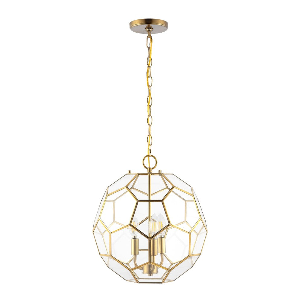 Modern Bohemian Iron and Glass LED Pendant Light - 13.5 Inch Bee Design for Kitchen Island, Dining Room, or Living Room Ceiling Lighting