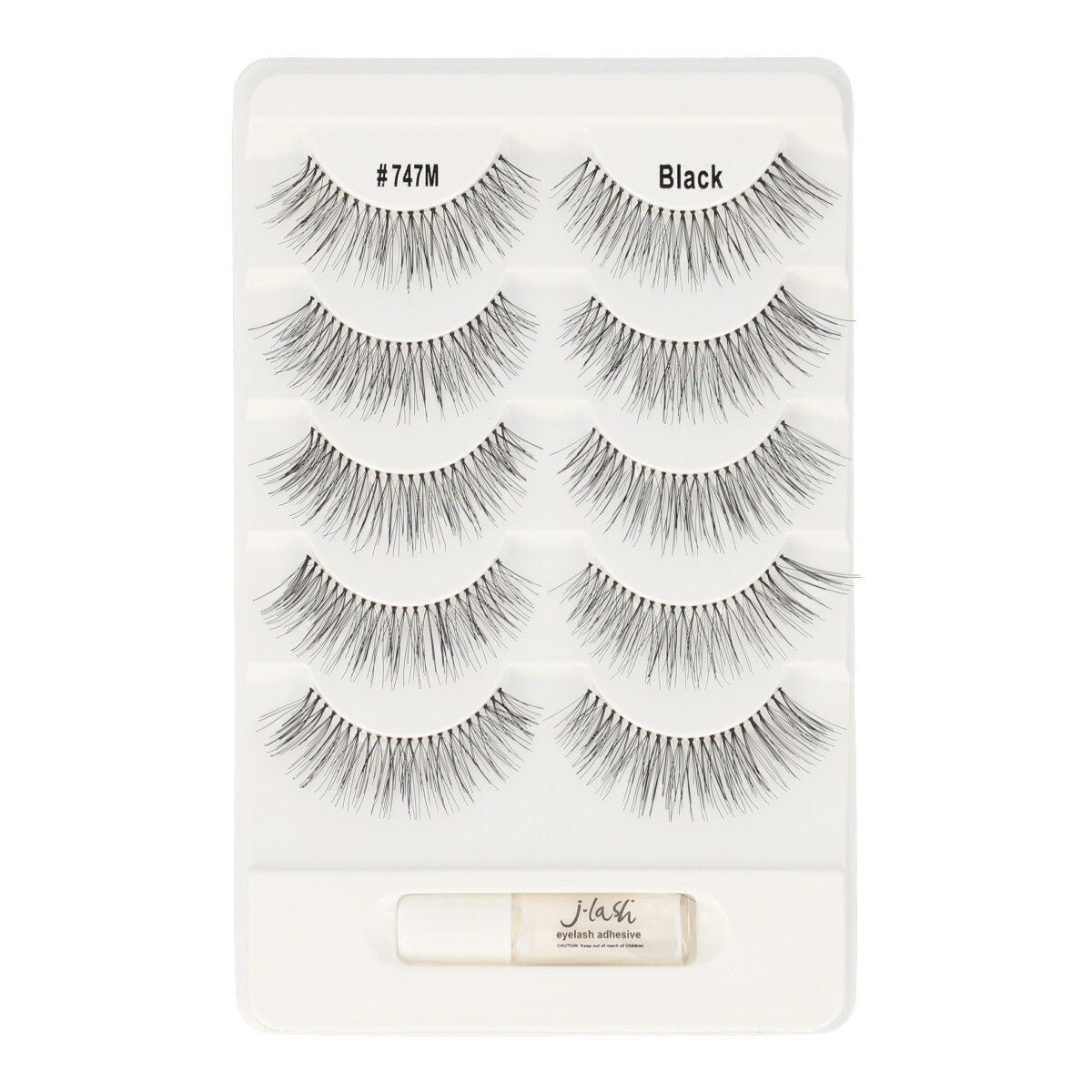 Premium Multipack False Eyelashes #747M with Glue - Natural & Dramatic Look for Parties, Weddings, and Special Occasions