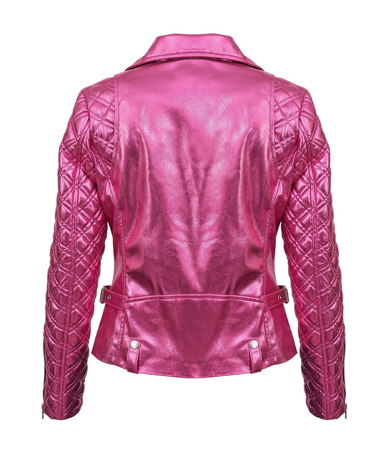 Women's Pink Quilted Lambskin Leather Jacket - Slim Fit Fashion Coat for Ladies | Perfect for Fall Outfits, Date Nights & Casual Streetwear