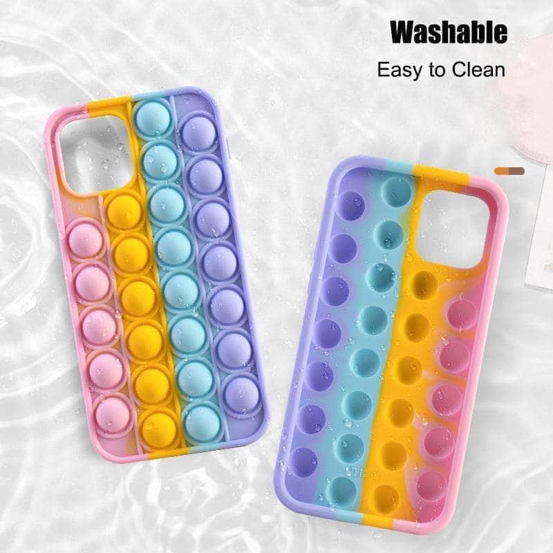 iPhone 13 Pro Fidget Bubble Pop Case - Stress Relief Silicone Phone Cover for Anxiety & Focus - Perfect for Office, School & Travel Use