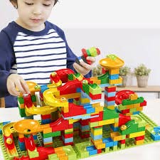 168 PCS Marble Run Race Track Building Blocks - DIY Big Bricks Construction Toy Set with Funnel Slide for Kids | STEM Learning, Creative Play & Birthday Gift Idea