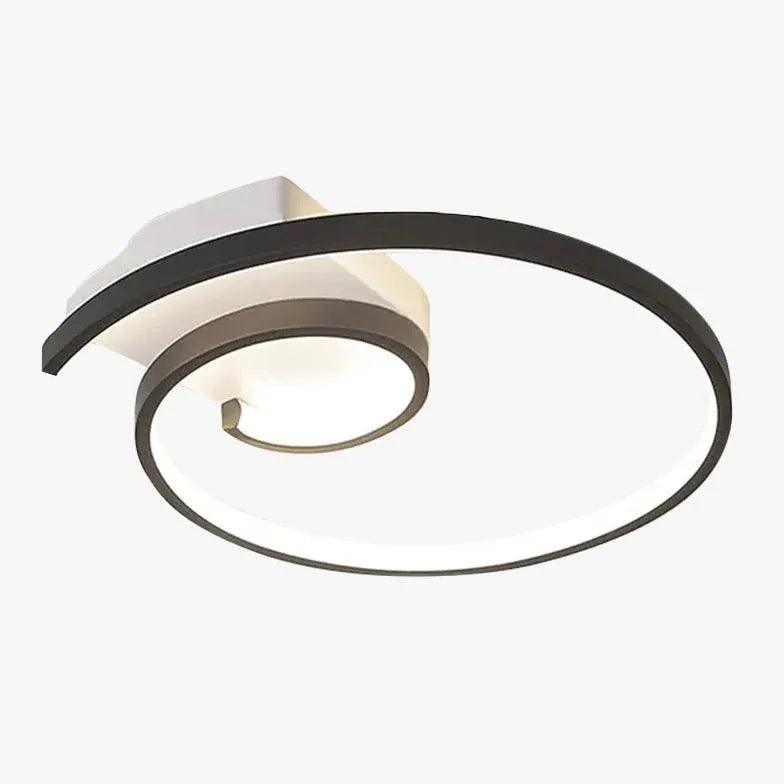 Modern Minimalist Rotating Ring Ceiling Light - Adjustable LED Fixture for Living Room, Bedroom, and Office Lighting