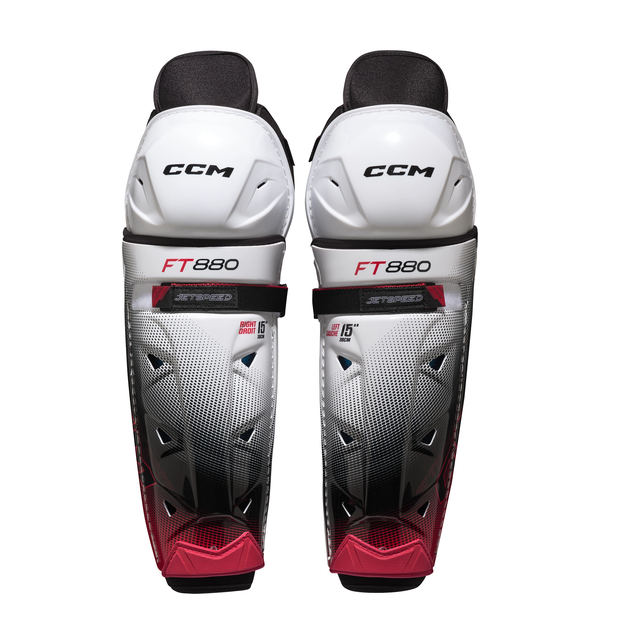 CCM JetSpeed FT880 Senior Hockey Shin Guards - Lightweight & Protective Shin Pads for Ice Hockey Players - Perfect for Training & Competitive Games