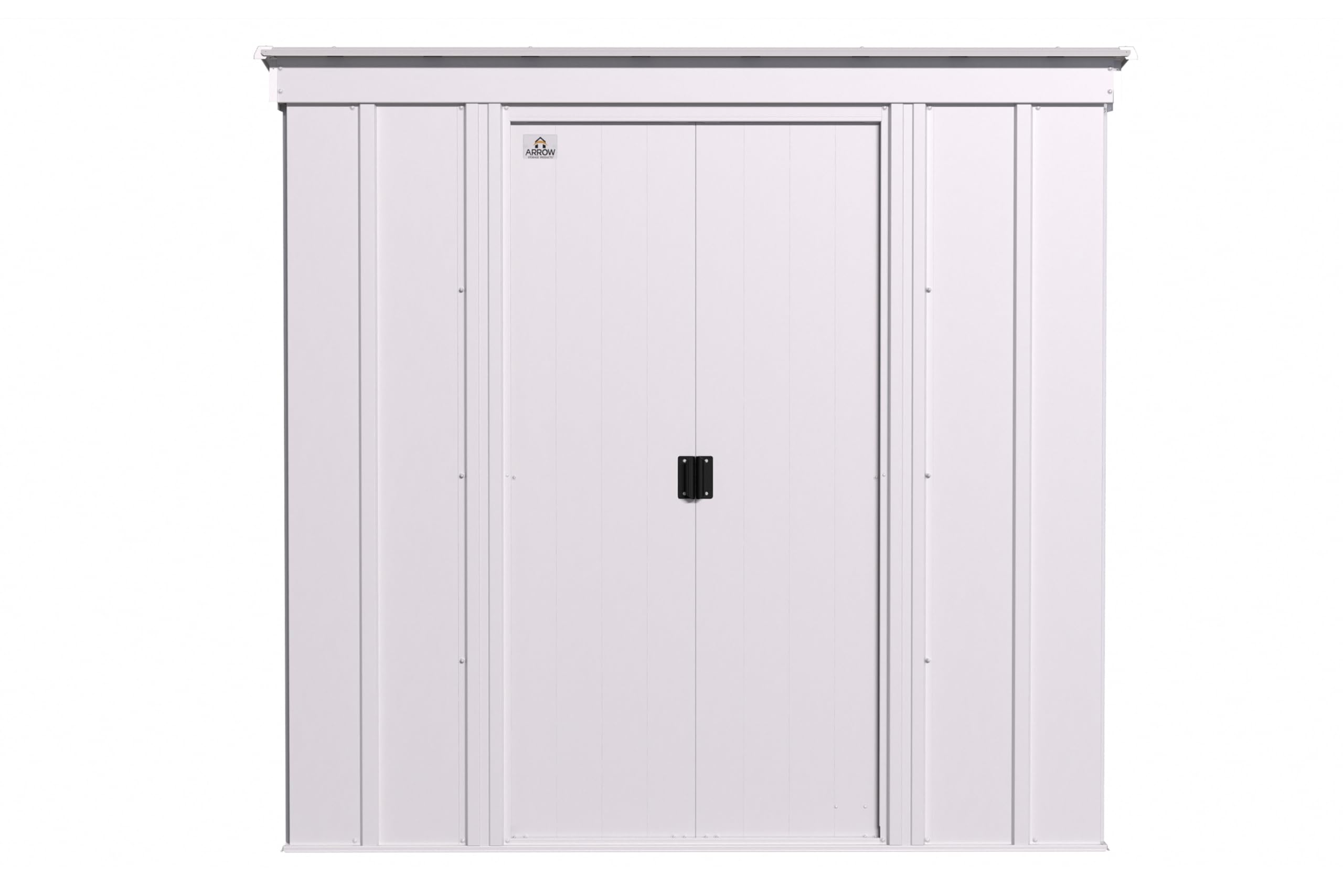 Arrow Classic Steel Storage Shed 6x4 ft Outdoor Garden Shed, Flute Grey - Perfect for Backyard Storage, Lawn Equipment, and Gardening Tools