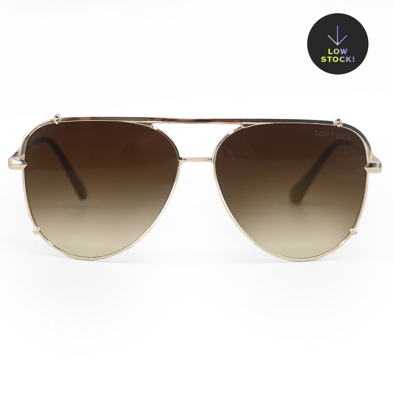 Tangle-Free Faded Brown Aviator Sunglasses for Women - Classic Retro Pilot Style - Perfect for Driving, Beach & Outdoor Activities