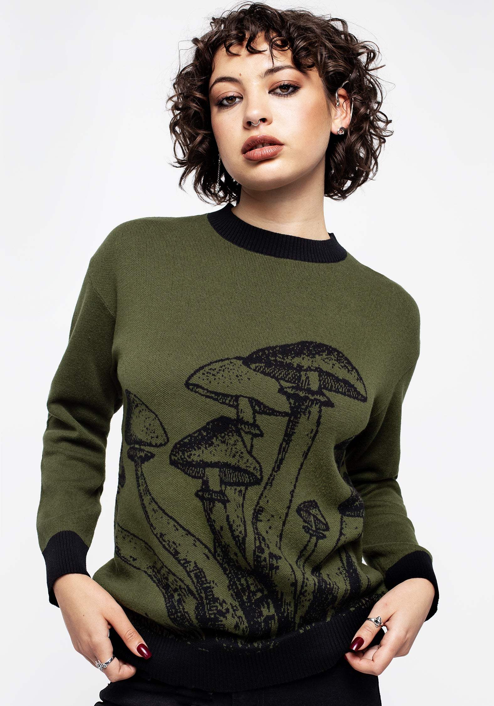 Unisex Mushroom Print Sweater - Trendy & Comfortable Jumper for Men & Women - Perfect for Casual Outfits & Fall Fashion