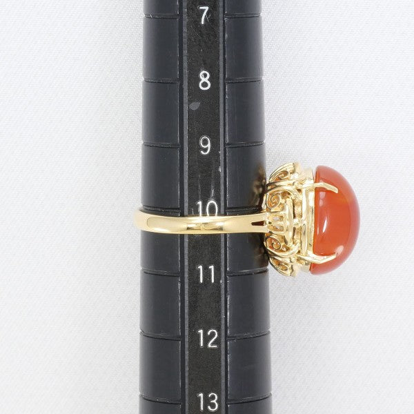 18K Yellow Gold Carnelian Ring for Women - Elegant Gemstone Jewelry for Gifts, Weddings & Special Occasions