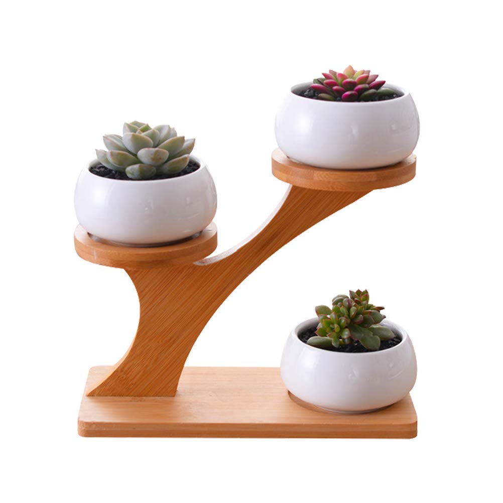 Hemoton Modern Minimalist White Ceramic Flower Pot Set - Elegant Home & Office Plant Decor for Indoor Plants, Succulents, and Small Flowers