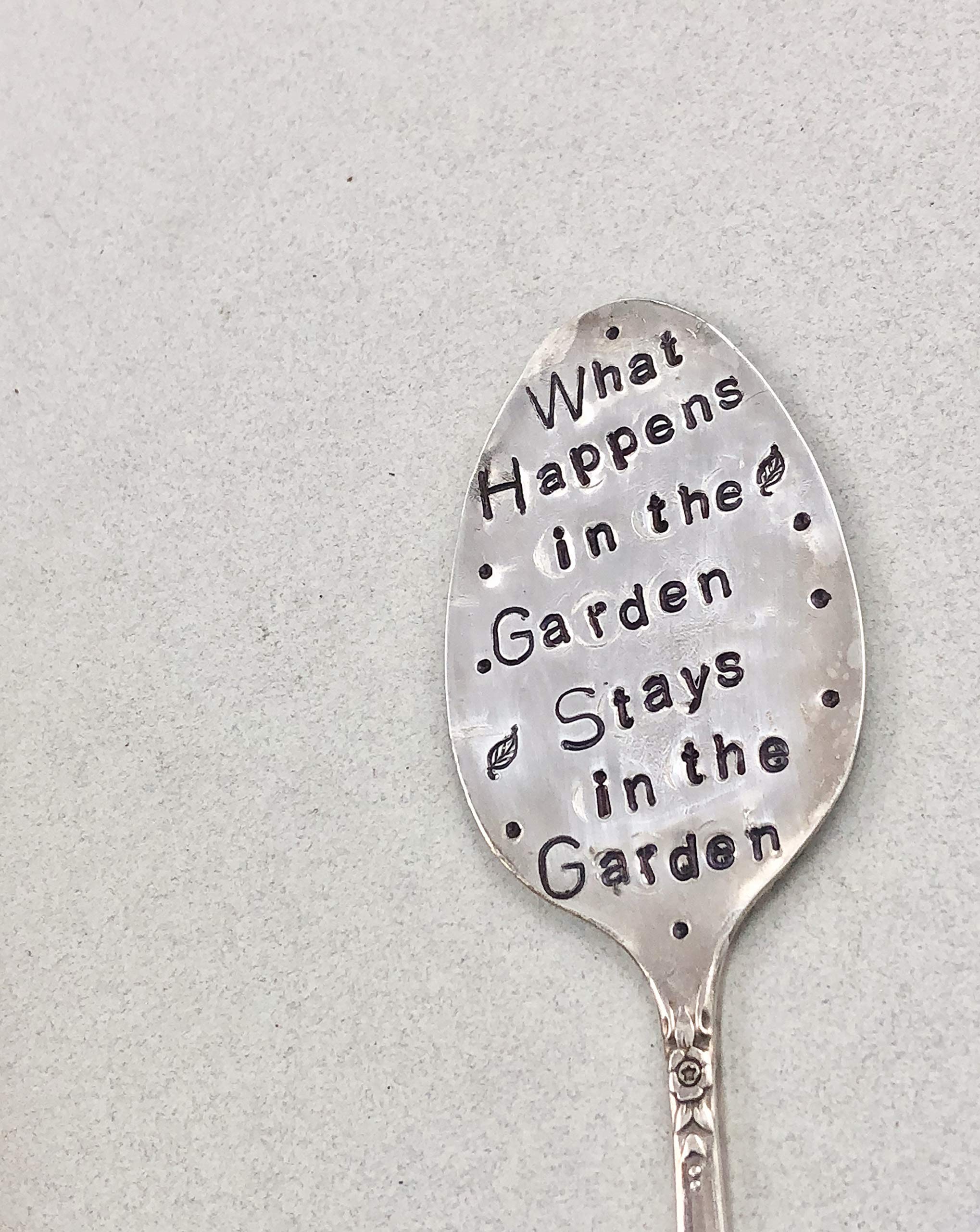 Funny Hand Stamped Garden Spoon Marker - Custom Plant Stake for Herb Garden, Vegetable Patch & Outdoor Decor - Perfect Gift for Gardeners