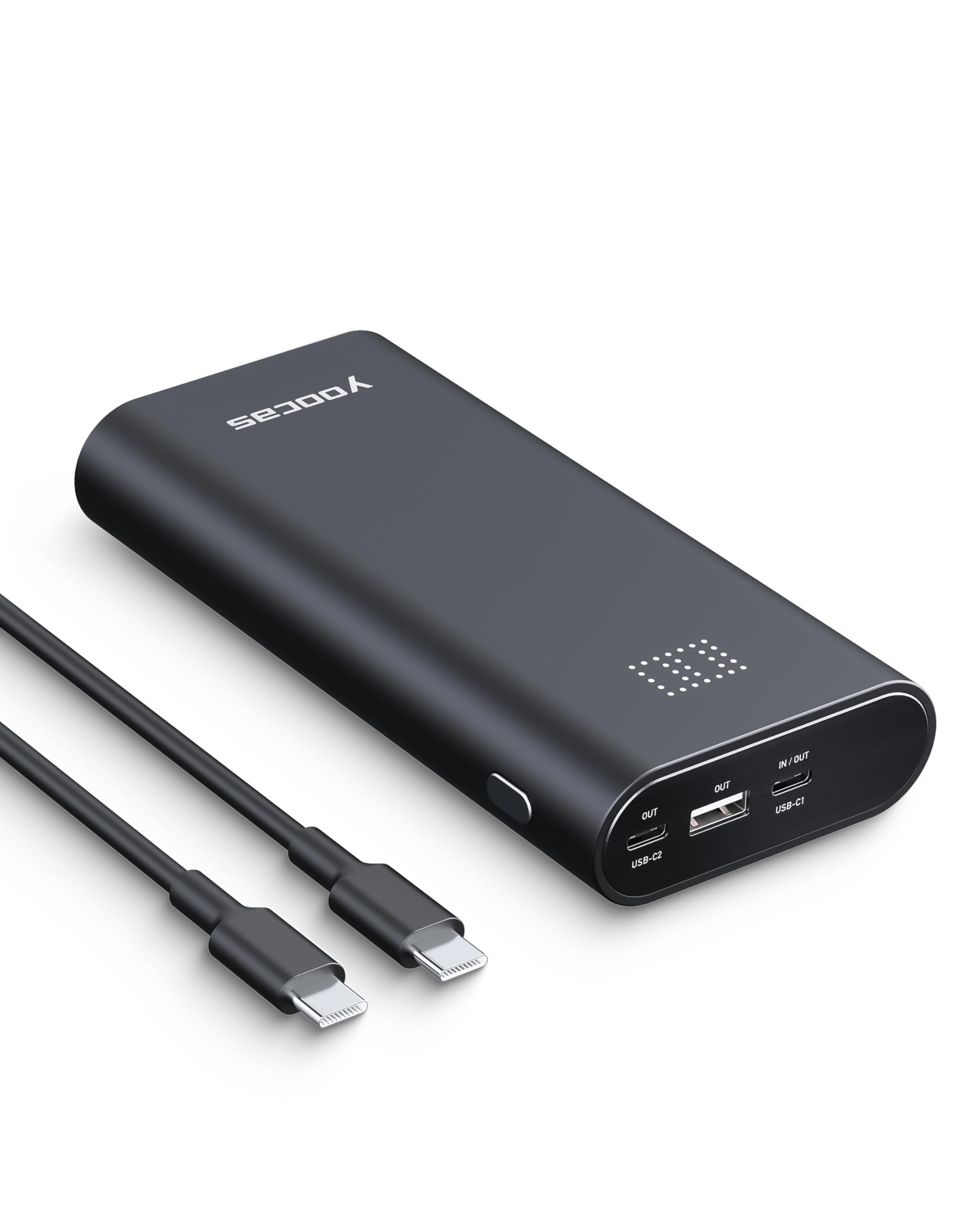 Yoocas 65W 20000mAh Portable Charger with USB-C Fast Charging | 95W Total Output for MacBook Air/Pro, HP, Dell, Lenovo Laptops | Compatible with Steam Deck, Nintendo Switch, iPad, iPhone & Android Phones | Perfect for Travel, Camping & Emergency Power Backup - Black