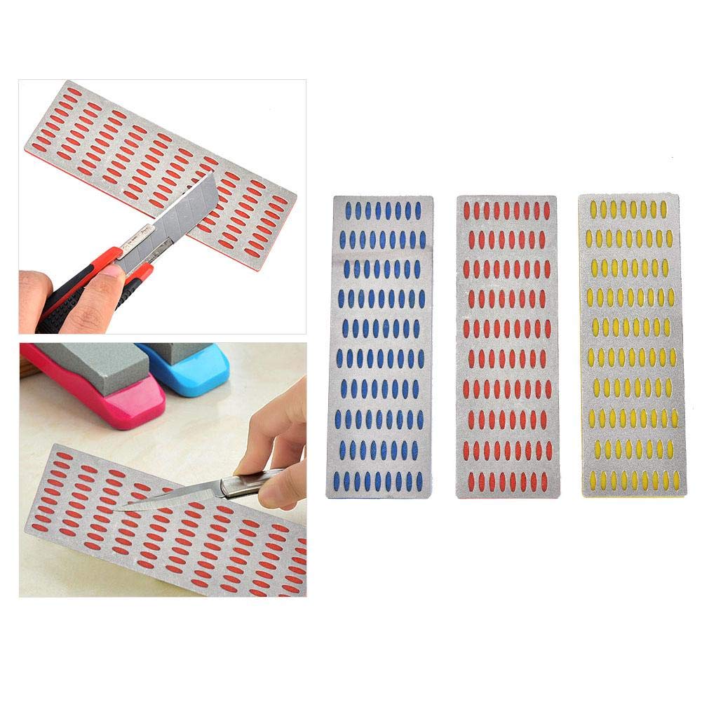 3-Piece Sharpening Stone Set - Coarse/Medium/Fine Grit Whetstone for Kitchen Knives & Woodworking Tools | Outdoor & Home Use