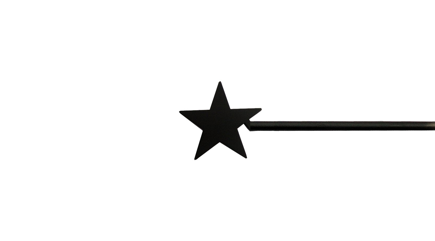 Village Wrought Iron CUR-45-130 Star Design Curtain Rod - Elegant Window Treatment for Living Room, Bedroom & Home Decor