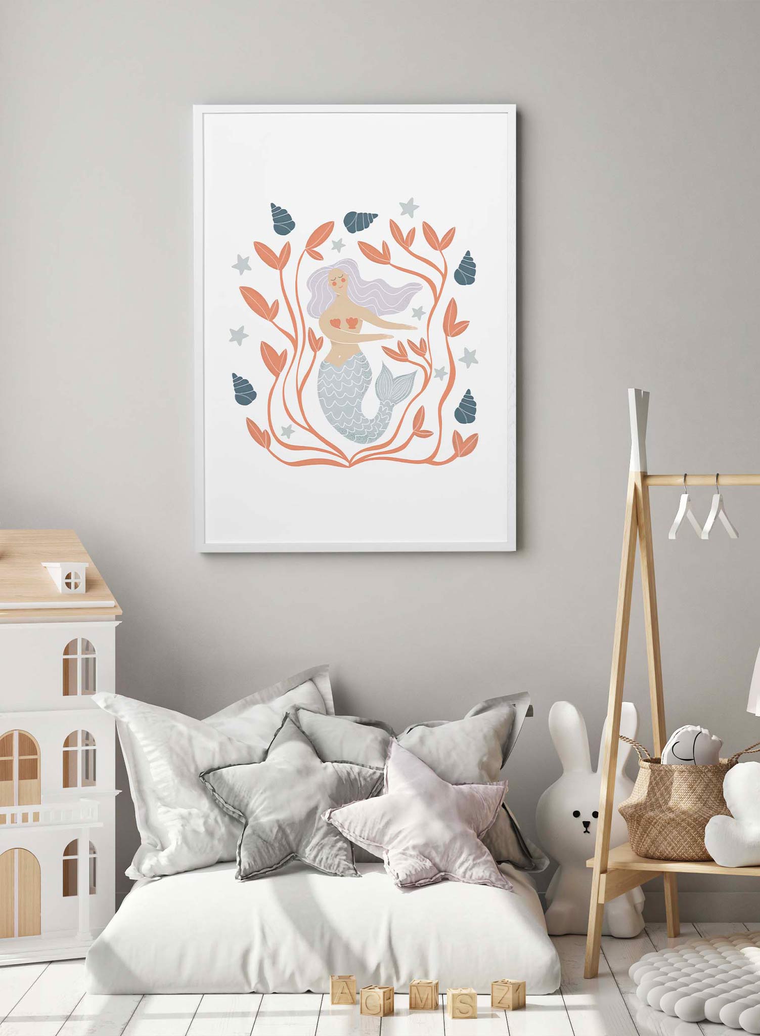 Mermaid Poster - Beautiful Ocean Art Print for Wall Decor - Perfect for Bedroom, Living Room, Nursery & Beach House Decor