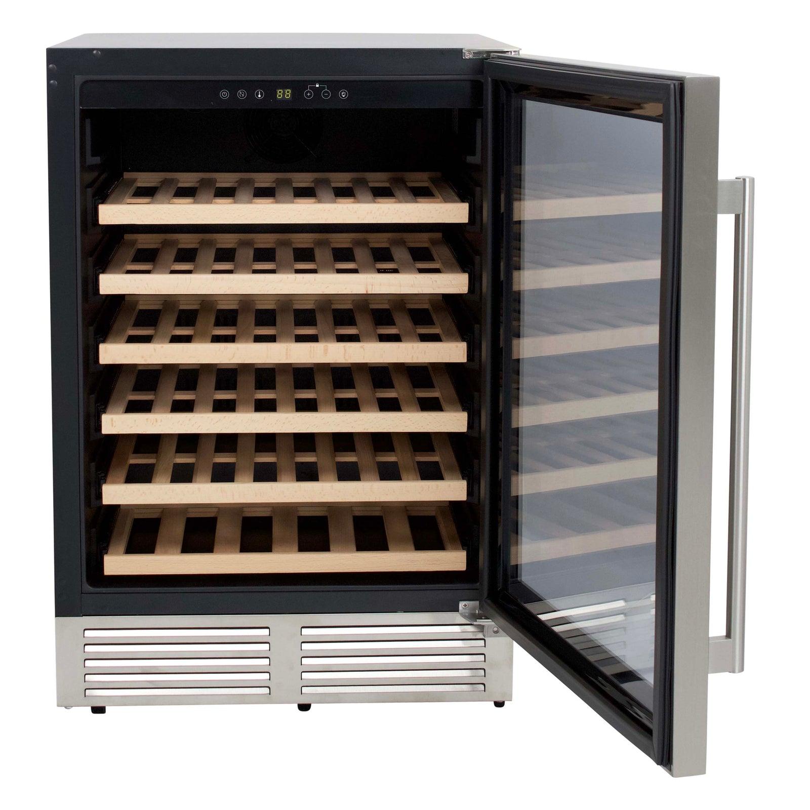 Avanti WCD52SZ3S 51 Bottle Capacity Stainless Steel Wine Cooler - Dual Zone Temperature Control for Red & White Wines - Perfect for Home Bars, Restaurants, and Wine Cellars