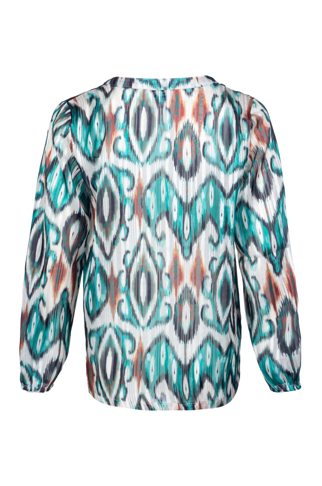 Printed Chiffon Top Women's Blouse - Jade Black Abstract Pattern | 7122B1 | Perfect for Casual Wear, Office Outfits & Evening Occasions