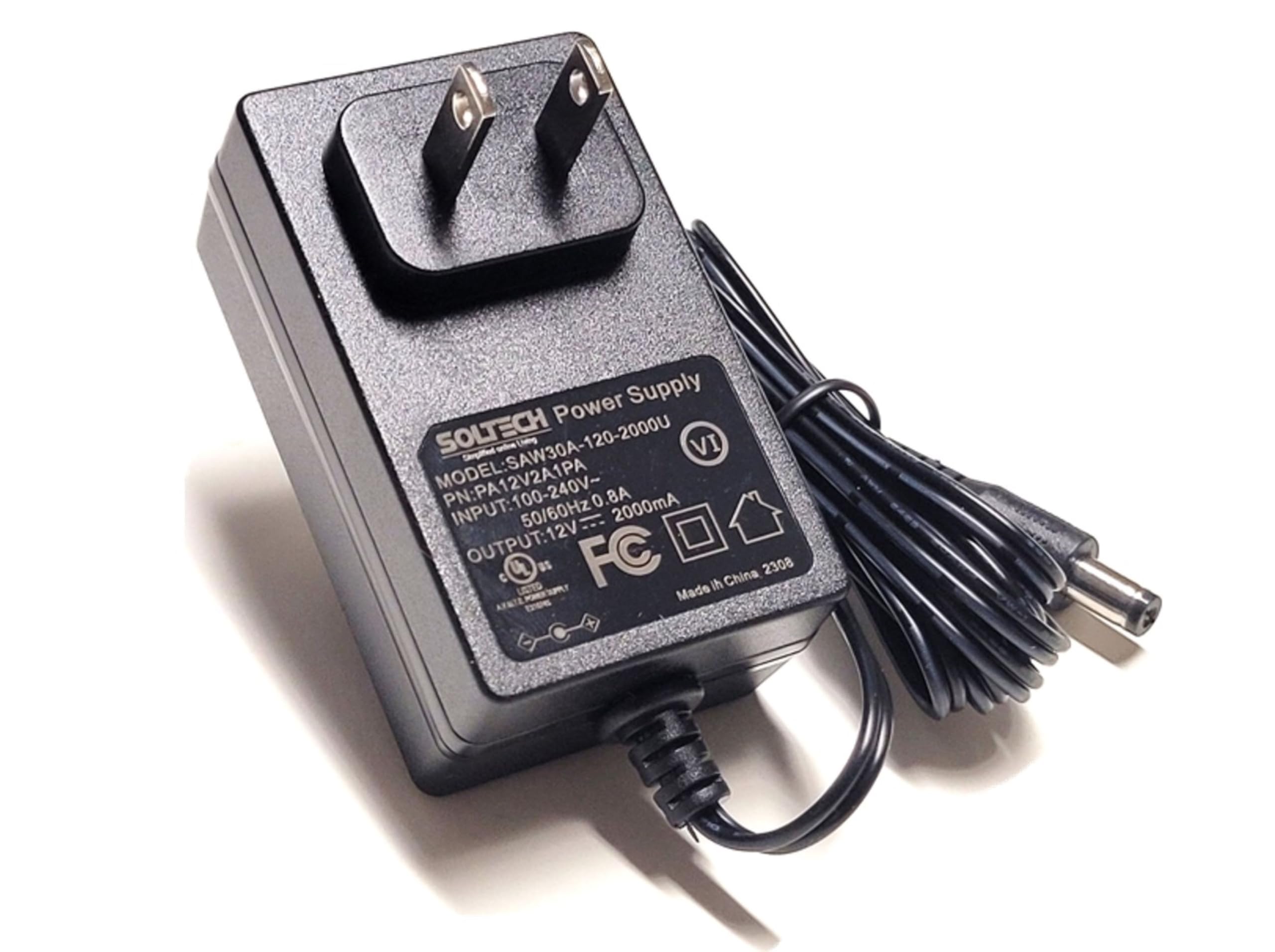 12V 2A AC/DC Power Adapter with 5.5x2.1mm & 2.5mm Tips - 100-240V 50/60Hz Input to 12V 2000mA DC Output - UL Listed Power Supply for CCTV Cameras, DVR, NVR, LED Strip Lights - Perfect for Home Security & DIY Lighting Projects