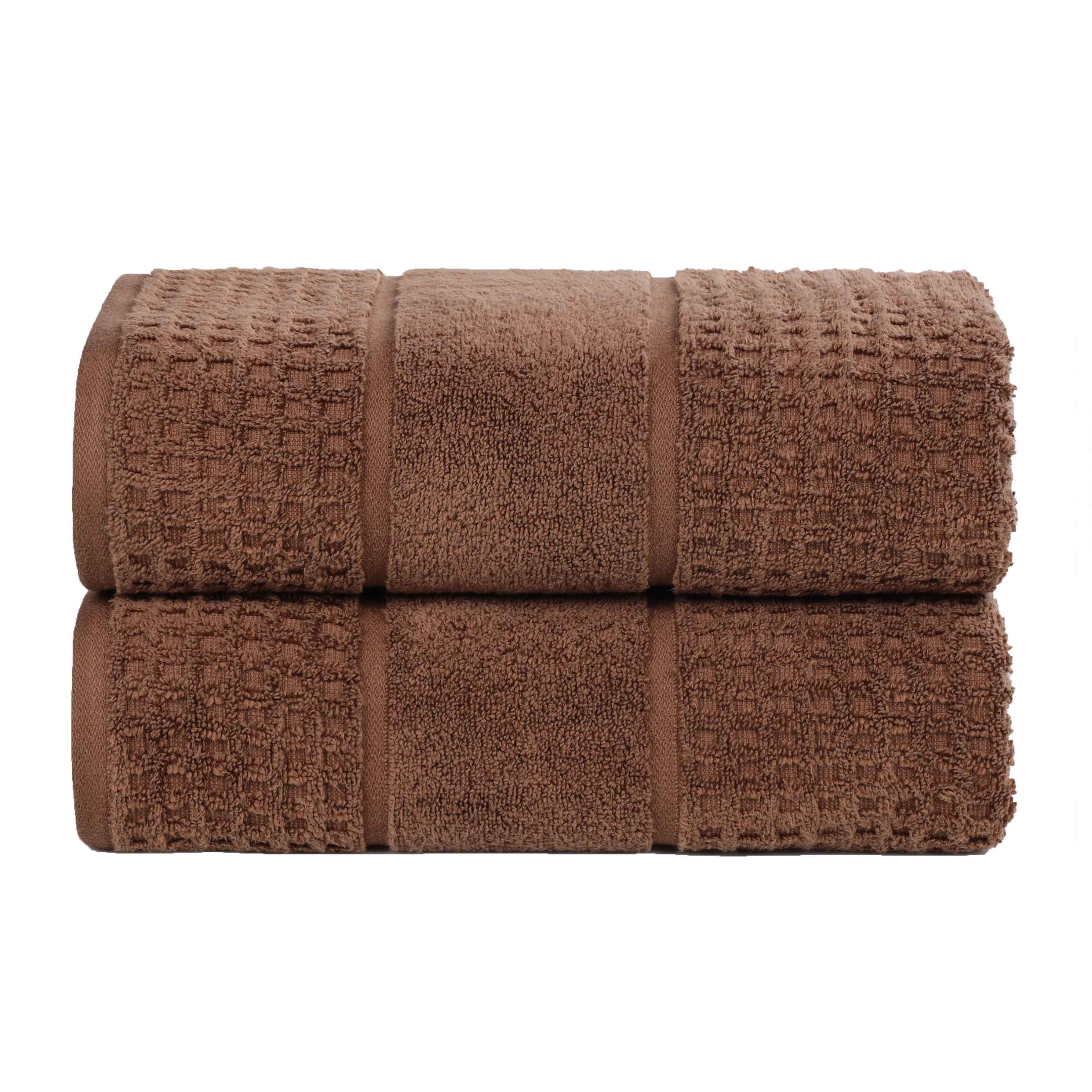Premium Zero Twist Cotton Waffle Honeycomb Bath Towel Set of 2 - Ultra Soft & Highly Absorbent - Perfect for Spa, Bathroom & Luxury Home Use
