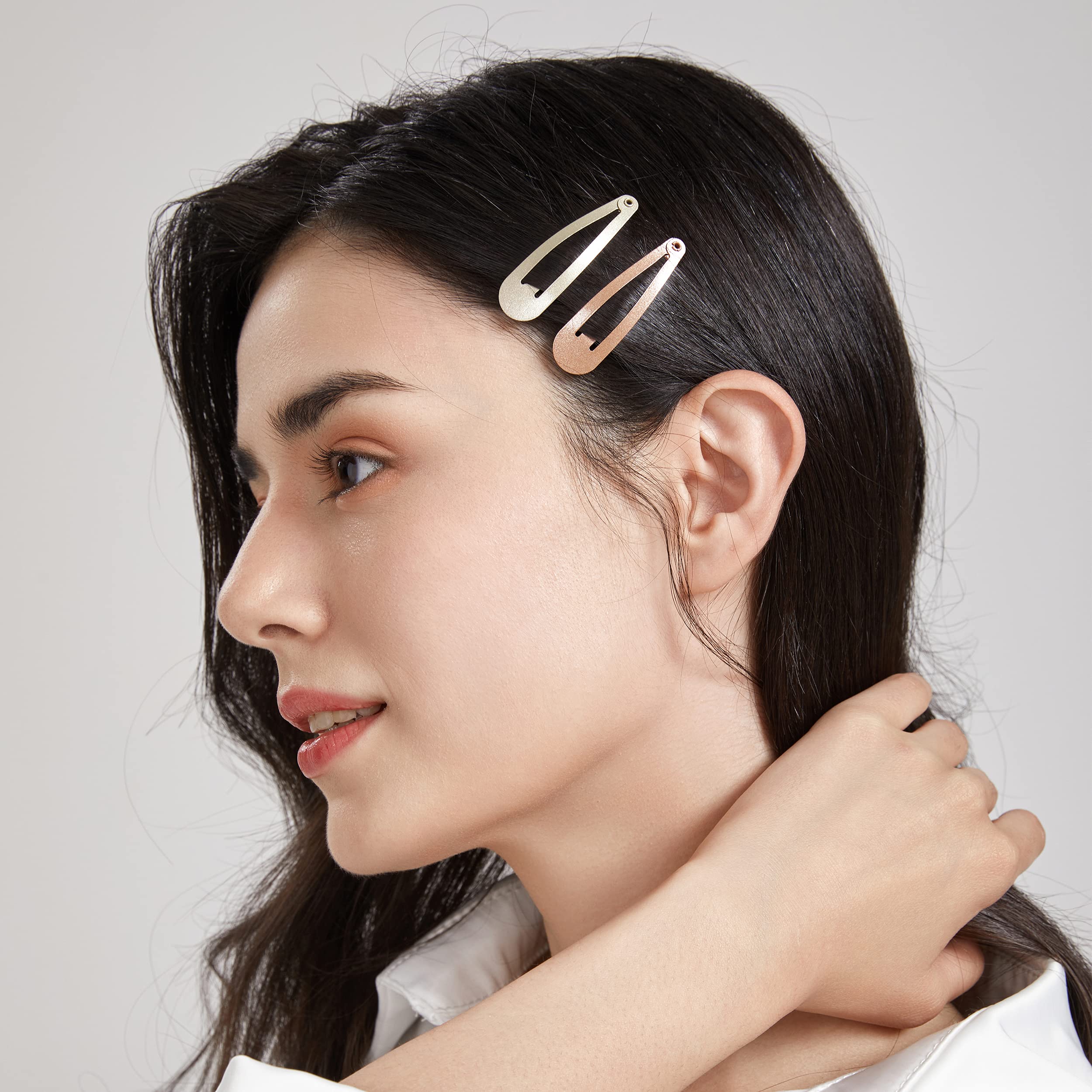 Dofash Snap Hair Clips - 5CM/2IN Metal Claw Clips for Thin Hair - Women's Hair Accessories (Black) - Perfect for Daily Styling, Work, and Casual Outfits