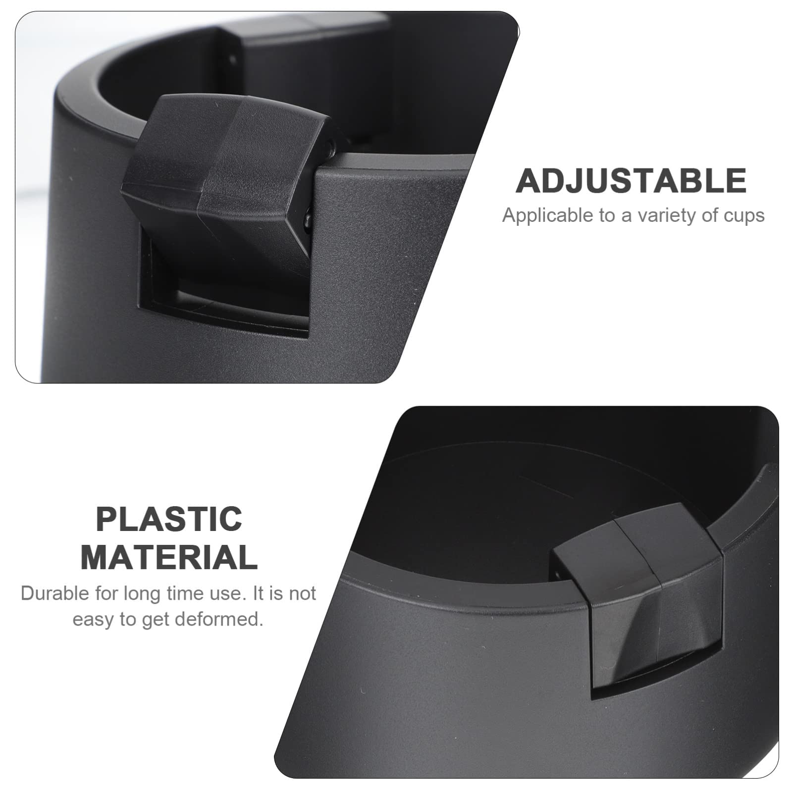 **Adjustable Non-Slip Cup Holder for Desk, Table, Boat & Couch - Anti-Tipping Drink Coaster for Coffee, Soda & Water (Black) - Perfect for Office, Home & Travel Use**