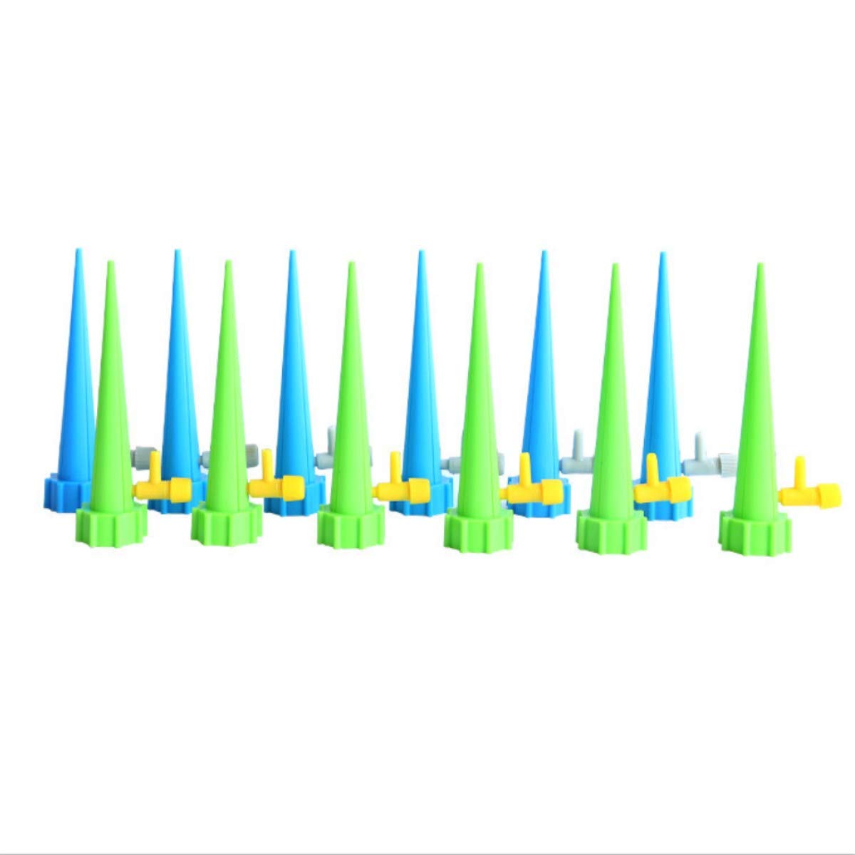 12 Pack Self Watering Spikes - Automatic Drip Irrigation System with Adjustable Flow Control Valve for Indoor/Outdoor Plants, Flowers, Vegetables - Perfect for Vacation Care & Garden Watering