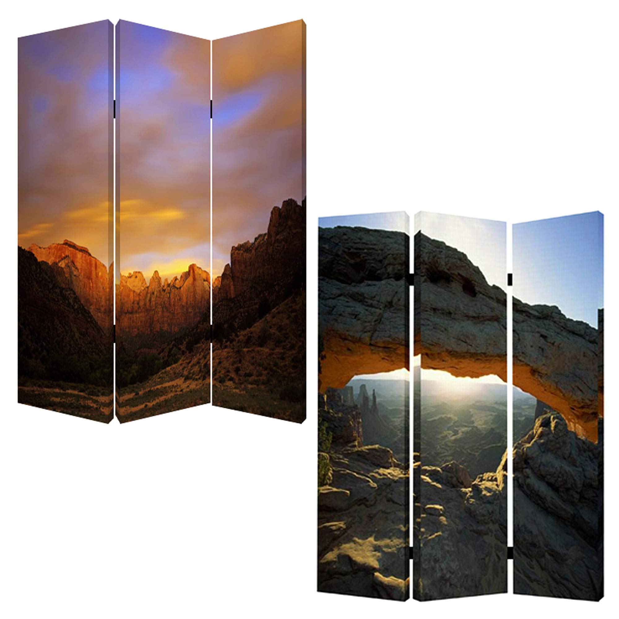 Stylish Desert-Themed Room Divider Screen - Handcrafted Rattan Partition for Home & Office Decor | Perfect for Living Rooms, Bedrooms, and Studio Spaces