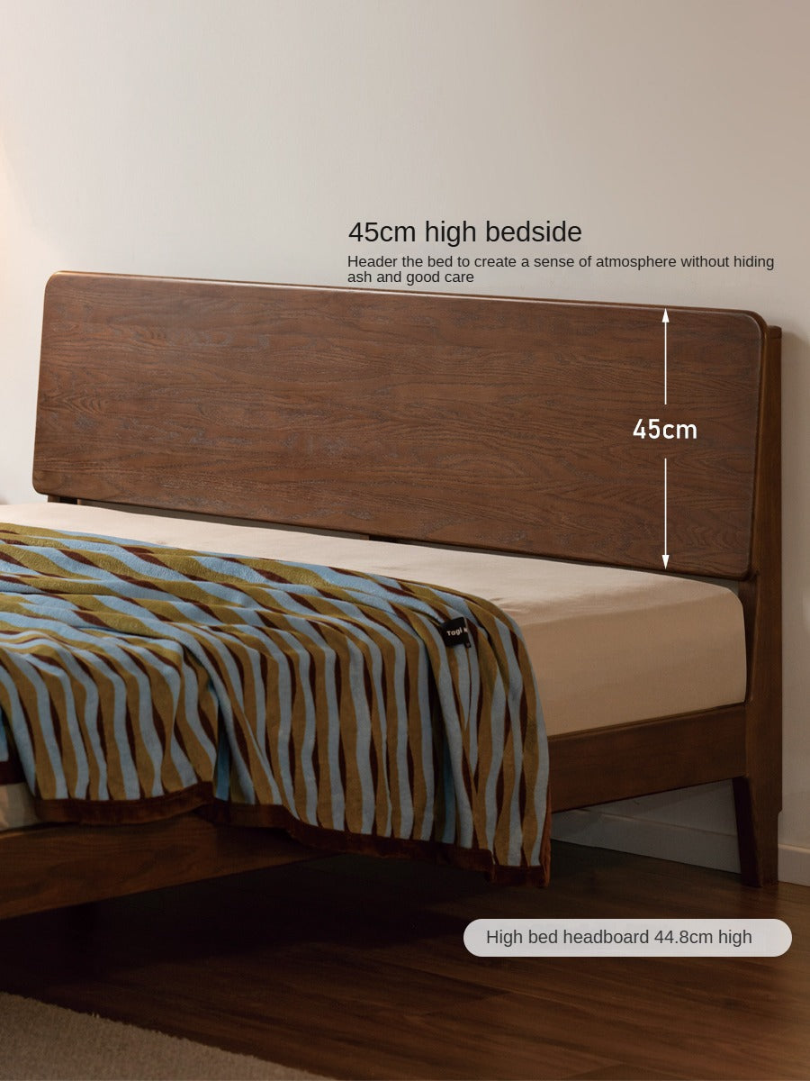 Solid Oak Wood High Back King Size Bed Frame - Sturdy & Elegant for Master Bedroom, Guest Room, or Luxury Hotel Decor