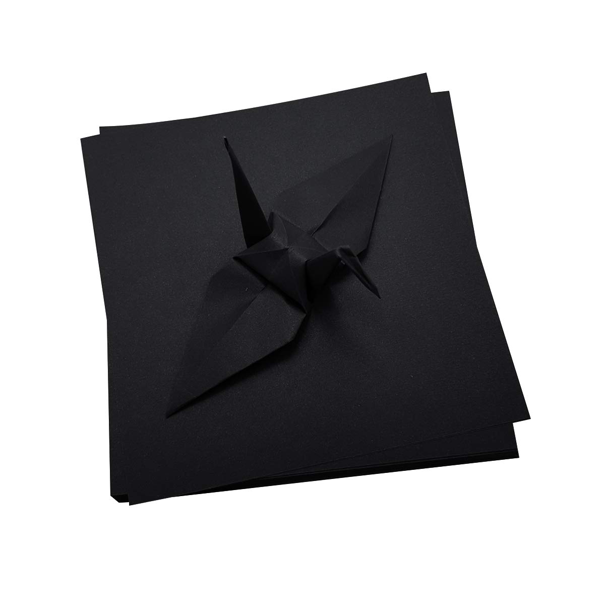 100 Sheets Double Sided Origami Paper 6x6 Inches - Vibrant Colors for Origami Cranes, Scrapbooking, DIY Crafts & Gift Wrapping - Premium Lightweight Cardstock (Black) - Perfect for Kids, Artists & Classroom Activities