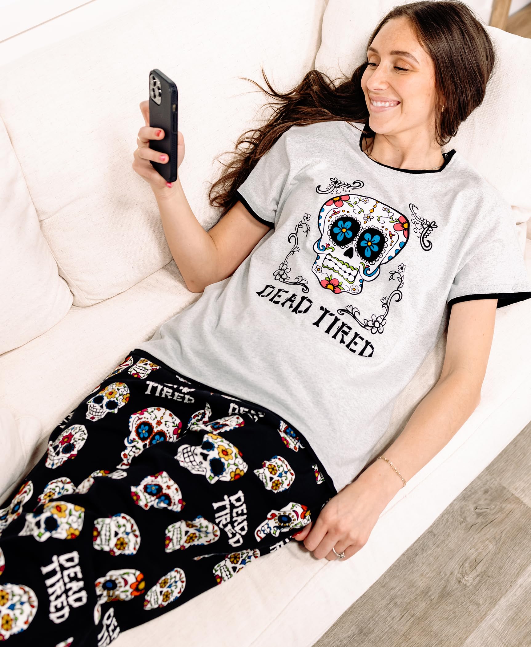 Lazy One Women's Pajama Set - Short Sleeve Cute Print Sleepwear | Soft & Comfortable Lounge Pajamas for Women | Perfect for Sleepovers, Relaxing at Home & Gift Giving