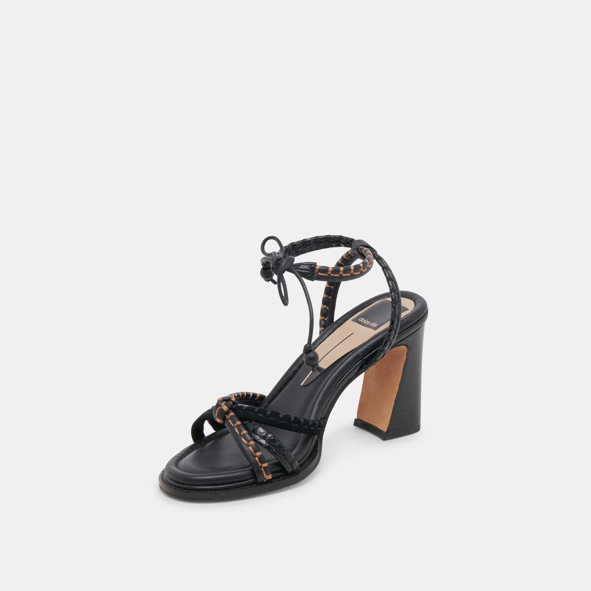 GAZELE Black Multi Leather Heels for Women - Stylish High Heel Pumps for Party, Wedding & Evening Events