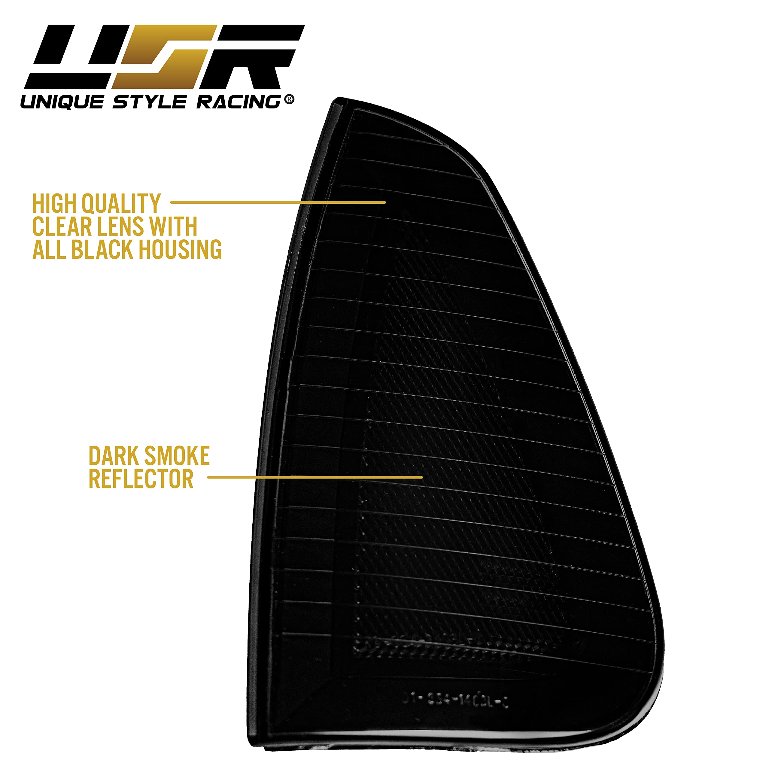 USR DEPO Black/Smoke Turn Signal Lights - Front Corner Lamps Pair (Left & Right) Compatible with 2006-2010 Dodge Charger Sedan | Smoked Lens Design | Easy Installation | Enhanced Visibility & Style for Night Driving & Custom Car Mods