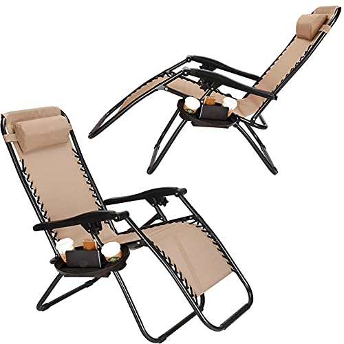 Patio Chairs Set of 2 (Beige)