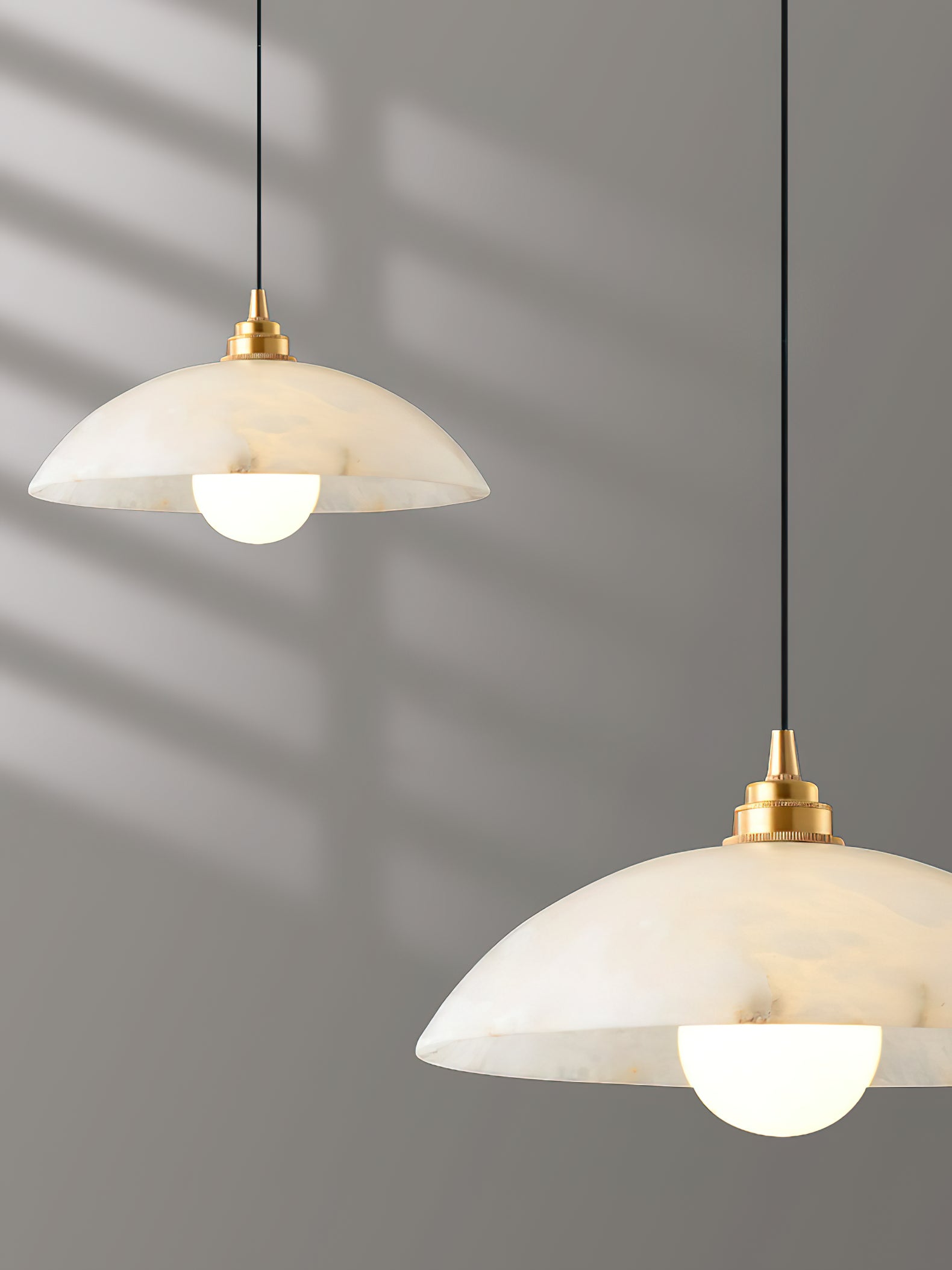 Elegant Dome Alabaster Pendant Light - Modern Crystal Glass Ceiling Lamp for Dining Room, Kitchen Island & Bedroom Lighting