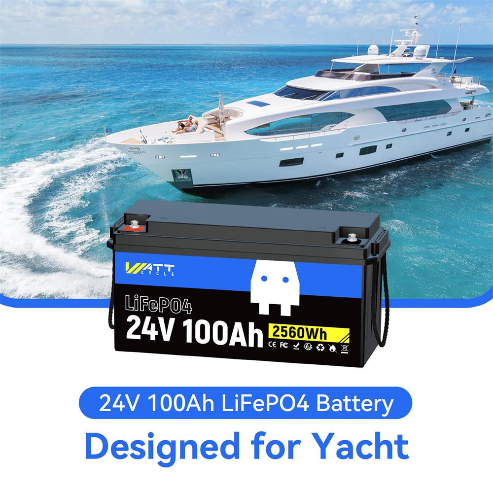 24V 100Ah LiFePO4 Lithium Battery - Deep Cycle Solar Power Storage for RV, Marine, Off-Grid & Solar Systems | Long Lasting & Lightweight Energy Solution