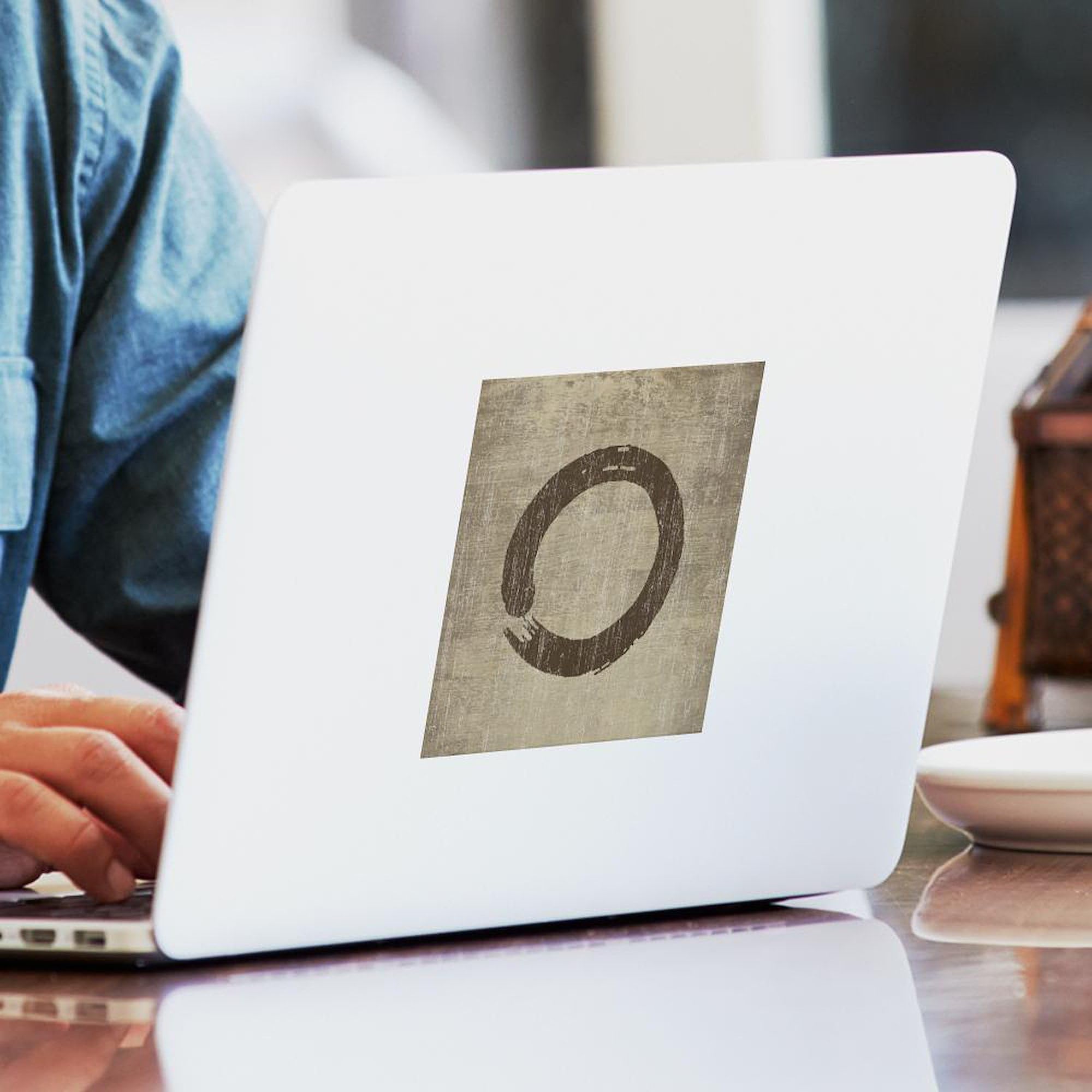 Vintage Enso Symbol Square Sticker - 3x3 Inch Bumper Sticker Car Decal - Zen Buddhism Art for Laptops, Water Bottles & Car Windows